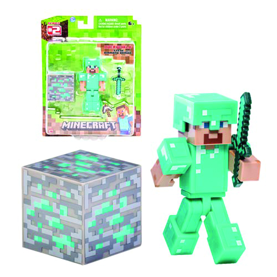 minecraft diamond steve action figure