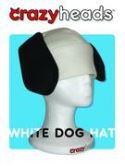 CRAZY HEADS DOG HAT WHITE ADULT LG