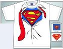 SUPERMAN SHIRT & TIE WHITE T/S LG