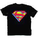SUPERMAN EXTRUDED LOGO BLK T/S XL
