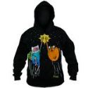 ADVENTURE TIME SPACE FIST BUMP PX BLK HOODIE MED