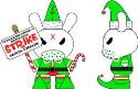 HOLIDAY ELF 3IN DUNNY (RES)
