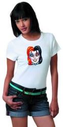 HARLEY QUINN MASK BY CONNER WOMENS T/S LG