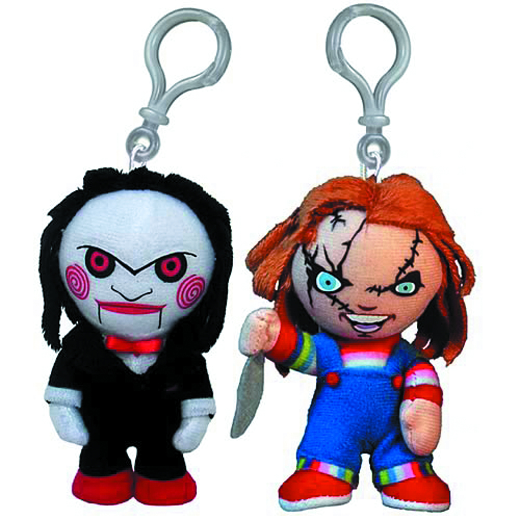 PREVIEWSworld CHUCKY & SAW 4IN PLUSH CLIPON 24PC ASST (C 011)