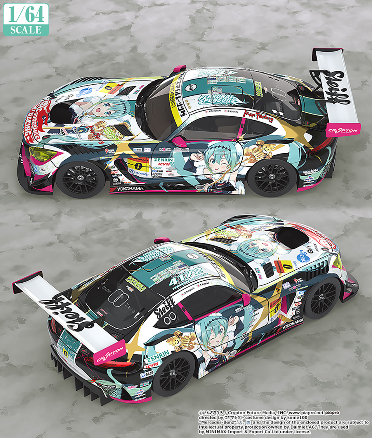 NOV198034 - HATSUNE MIKU GT PRO 1/64 MINI CAR AMG 2018 SUPER
