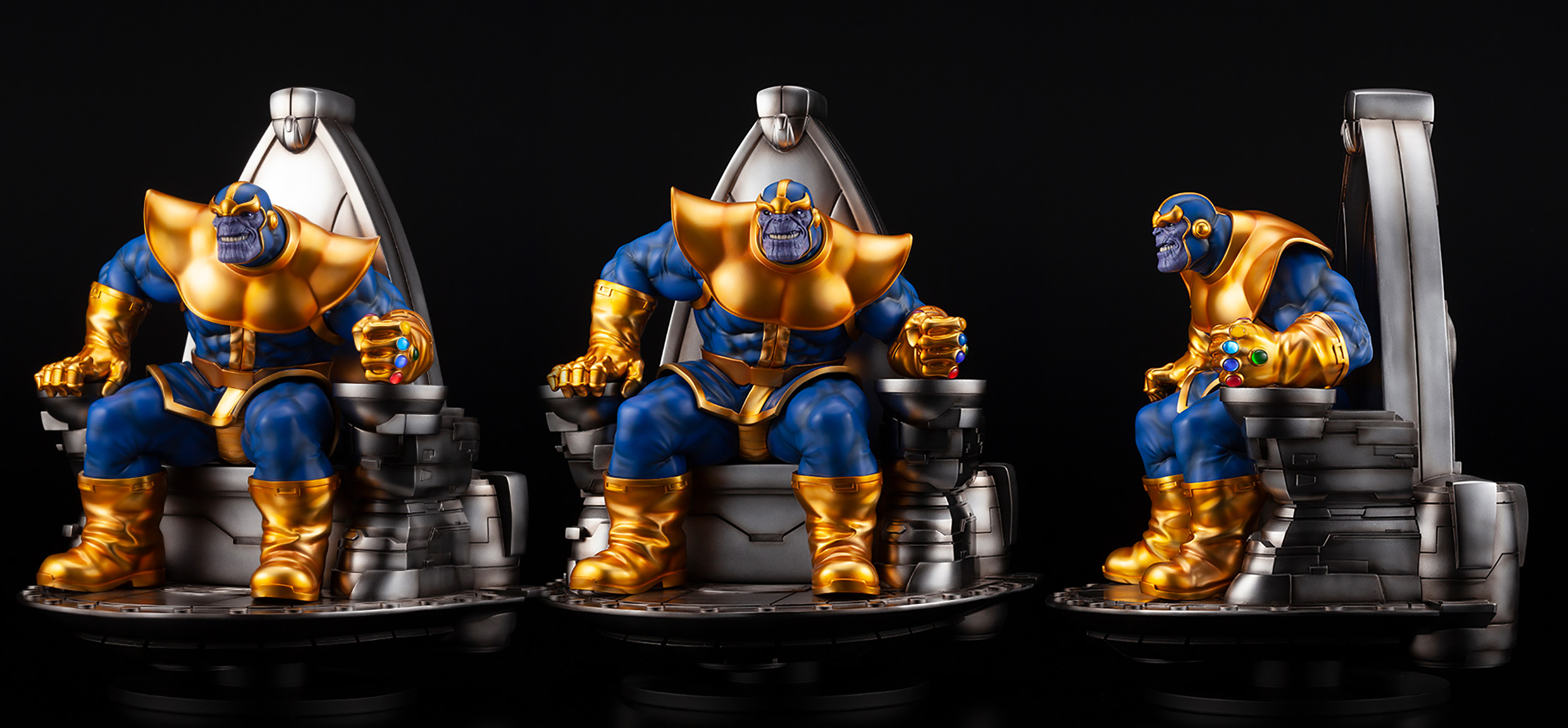 marvel thanos on space throne fine art statue