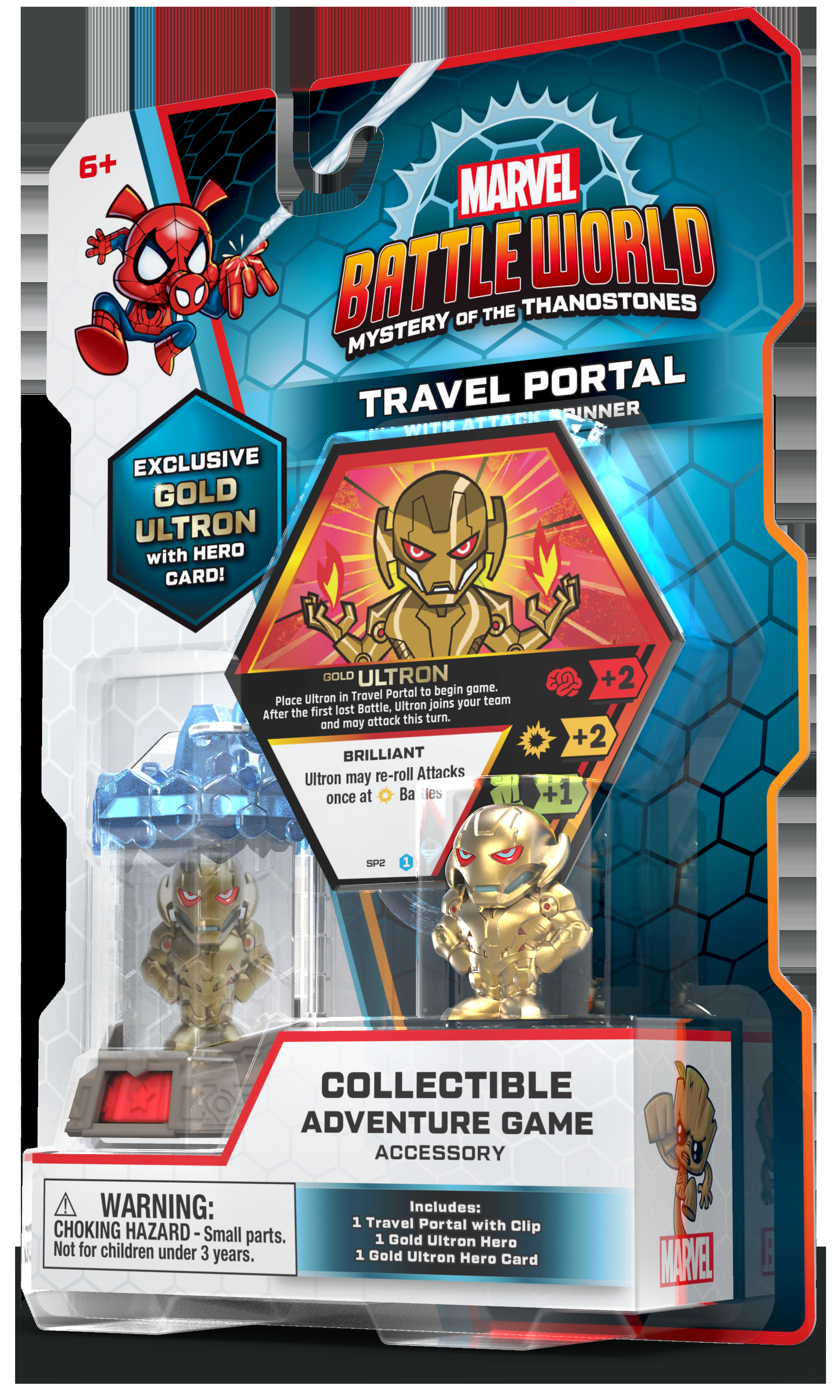 Gold Ultron Brand New Funko Marvel Battleworld Travel Portal w/Attack Spinner