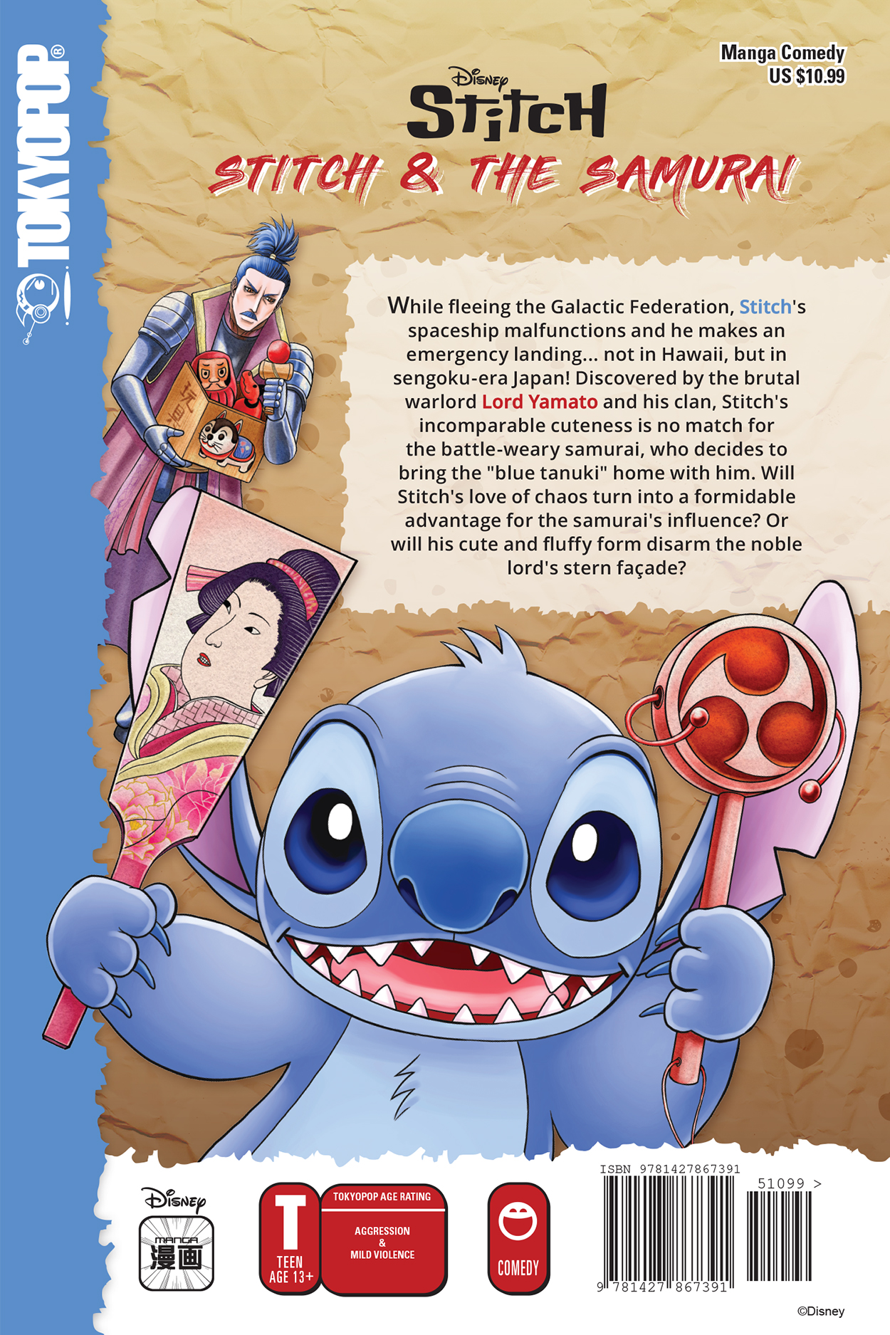 Star Comics - DISNEY MANGA STITCH & SAMURAI GN VOL 01 (W