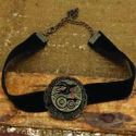 STEAMPUNK BLACK VELVET GEAR CHOKER