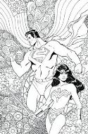 SUPERMAN WONDER WOMAN #25 ADULT COLORING BOOK VAR ED