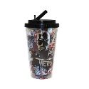 BVS BATMAN HERO 16OZ COLD CUP FLIP STRAW