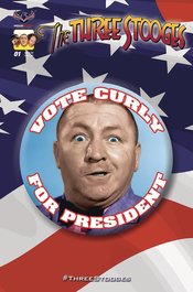 THREE STOOGES RED WHITE & STOOGE #1 CURLY CVR