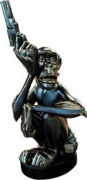 MIKE MIGNOLA MONKEY WITH A GUN BRONZE STATUE (Net) (O/A)
