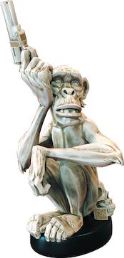 MIKE MIGNOLA MONKEY WITH A GUN BONE STATUE (Net) (O/A)