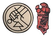 HELLBOY BPRD LOGO & RIGHT HAND OF DOOM 8PC PATCH ASST