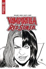 VAMPIRELLA RED SONJA #7 10 COPY MOSS B&W INCV