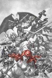 RED SONJA AGE OF CHAOS #1 7 COPY QUAH B&W RED VIRGIN FOC INC