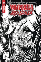 VAMPIRELLA RED SONJA #8 15 COPY GORHAM B&W HOMAGE INCV