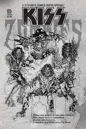 KISS ZOMBIES #5 7 COPY HAESER B&W FOC INCV