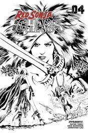 RED SONJA AGE OF CHAOS #4 35 COPY LAU B&W FOC INCV