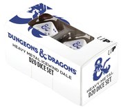 D&D RPG ICEWIND DALE HEAVY METAL D20 WHITE & BLUE DICE SET (