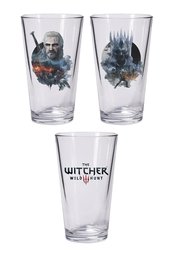 WITCHER 3 WILD HUNT PINT GLASS SET GERALT & EREDIN