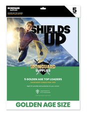 IRONGUARD TOP LOADER GOLDEN COMIC GREEN 5-PACK  (O/A) (