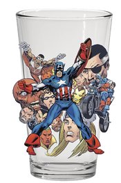 TOON TUMBLERS CAPTAIN AMERICA BRONZE AGE CLEAR PINT GLASS (C