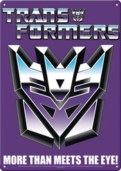 TRANSFORMERS DECEPTICON METAL SIGN (11.5 X 8.25)
