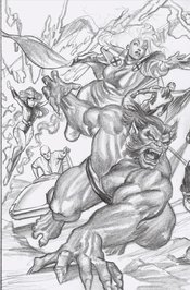 X-MEN #25 100 COPY INCV ROSS VIR SKETCH CONNECT PART B VAR