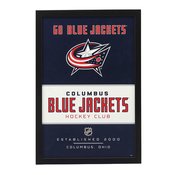 COLUMBUS BLUE JACKETS FRAMED WOOD WALL DECOR