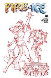 FIRE AND ICE #2 CVR I 25 COPY INCV LINSNER FIERY RED LINE AR