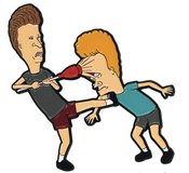 BEAVIS AND BUTTHEAD PLUNGER HARASSMENT PIN