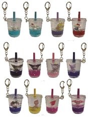 HELLO KITTY AND FRIENDS BOBA TEA TSUNAMEEZ KEYCHAIN 24PC BMB