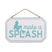LITTLE MERMAID ARIEL SPLASH 9X6 HANGING WOOD SIGN