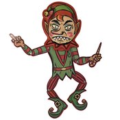 CRUDDY CHRISTMAS ANGRY ELF MINI MONSTER WALL DECOR