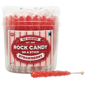 ROCK CANDY STICKS STRAWBERRY 36PC DISPLAY