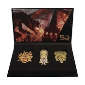 DUNGEONS & DRAGONS 50TH ANNIVERSARY SET OF 3 PIN BADGES (NET