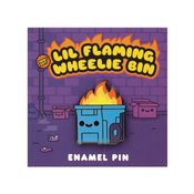 LIL FLAMING WHEELIE BIN .9IN ENAMEL PIN