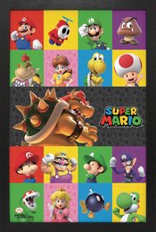 SUPER MARIO 3D FRIENDS & FOES 11X17 FRAMED PRINT