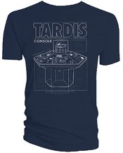 DOCTOR WHO TARDIS CONSOLE SCHEMATIC NAVY T/S XL  (AUG24