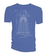 DOCTOR WHO DALEK BLUEPRINT LIGHT BLUE T/S M  (AUG247365