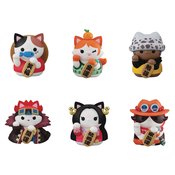 ONE PIECE NYAN PIECE BECKONING LUCKY CAT PIRATES 6PC BMB DS