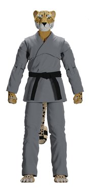 ZOO JITSU CHICO THE CHEETAH GRAY GI 6IN AF