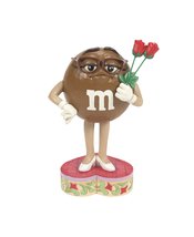 M&MS JIM SHORE BROWN HOLDING FLOWERS 6.69IN FIGURE