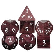 WOODEN DICE PURPLEHEART WOOD 7PC SET