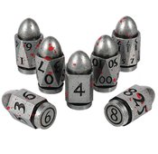 METAL & ENAMEL BULLET DICE BLOOD & IRON 7PC SET