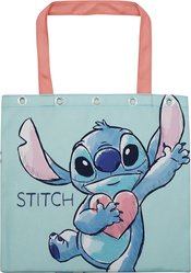 STITCH W/HEART LIGHT BLUE TOTE BAG