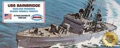 USS BAINBRIDGE GUIDED MISSILE FRIGATE MODEL W/ TRADING CARD