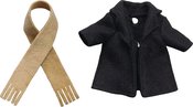 NENDOROID DOLL COAT & SCARF BLACK BEIGE